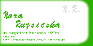 nora ruzsicska business card